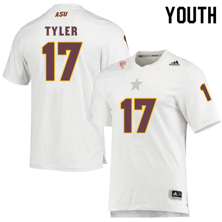 Youth #17 Logan TylerArizona State Sun Devils College Football Jerseys Sale-White - Click Image to Close